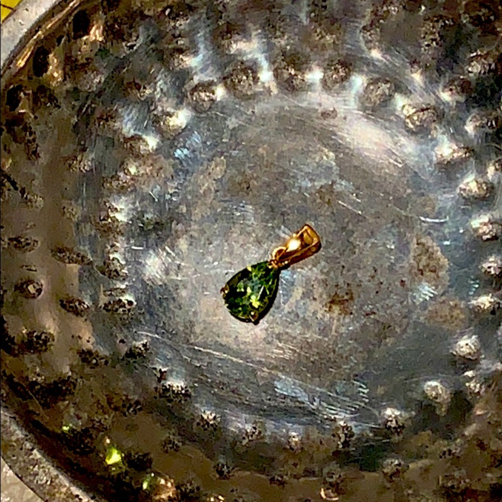 Peridot on 14k gold charm